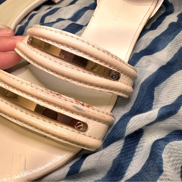 Balenciaga Leather Sandals 38 Ivory Color with Gold Tone Hardware GUC - Picture 15 of 15